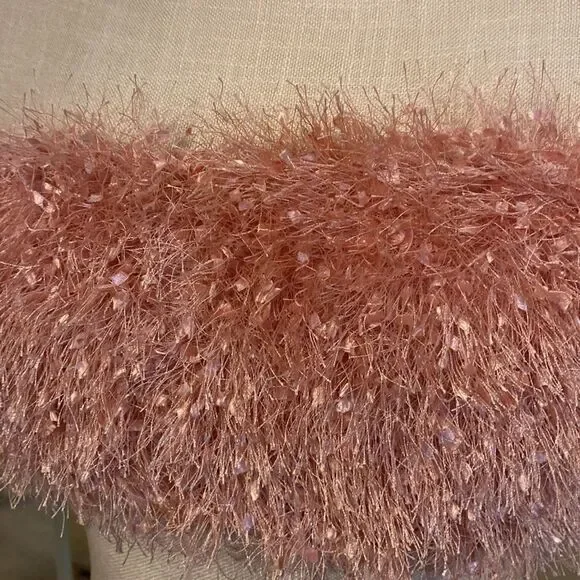 Fashion Nova faux fur fringe tube top. Size medium. - Picture 3 of 6